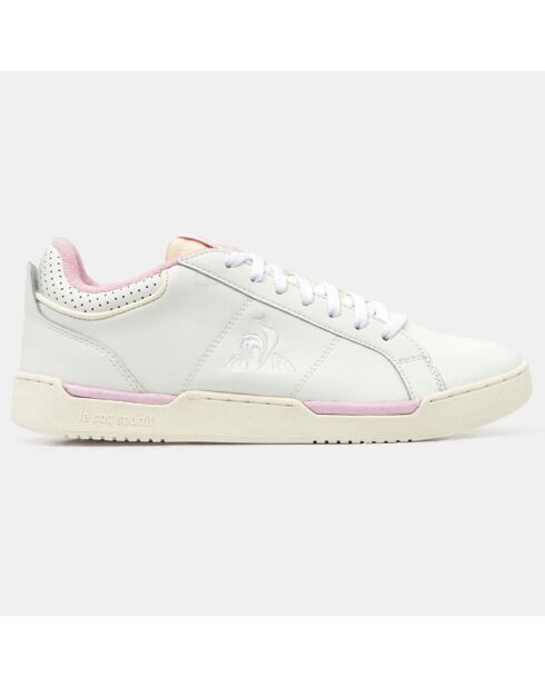 Baskets en Cuir Stadium blanc/rose