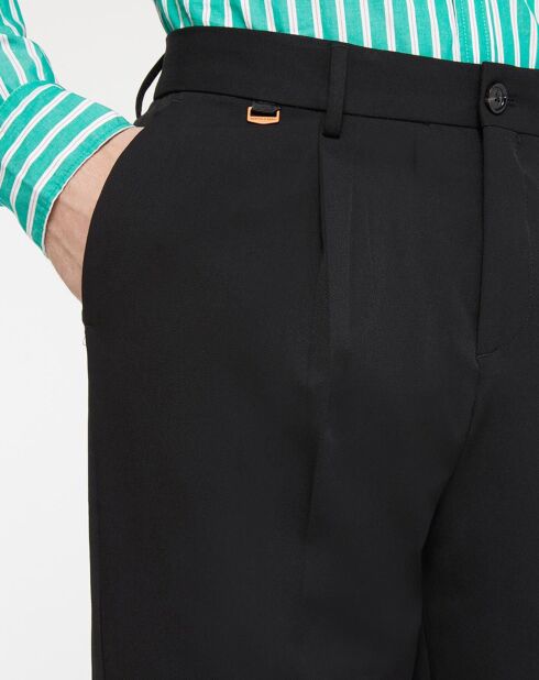 Pantalon Slim Fit Fave à pinces noir