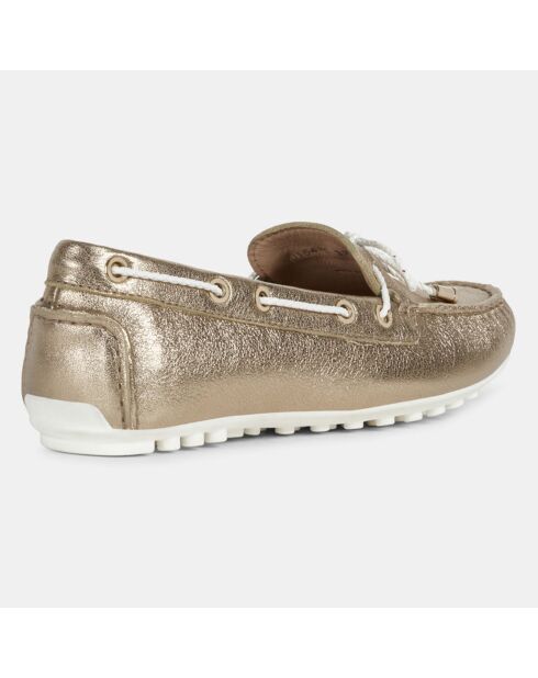 Mocassins en Cuir bimatière Leelan dorés