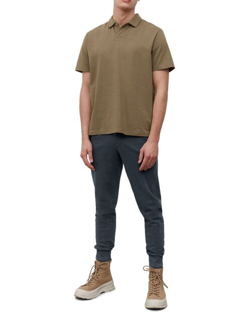 Kurzärmliges Poloshirt aus Bio-Baumwolle mit 1 Knopf Relax camel