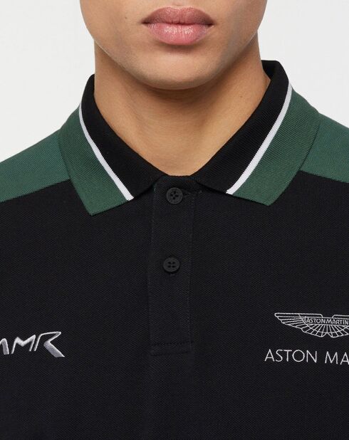 Polo Regular Fit Color block Aston Martin Racing noir/vert