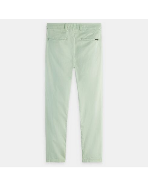 Pantalon en Coton Bio mélangé Chino Slim Fit Mott vert d'eau