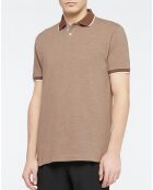 Polo Regular Fit beige foncé chiné