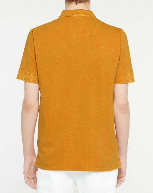 Okergele polo met korte mouwen