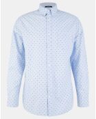 Chemise à pois Lou bleu ciel