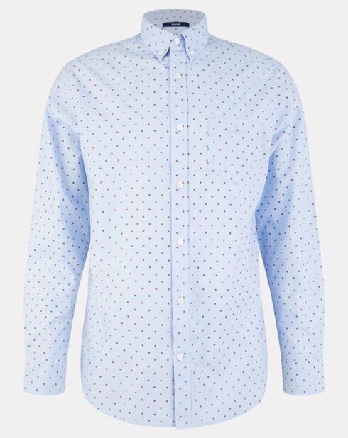 Chemise à pois Lou bleu ciel