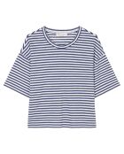 T-Shirt 100% Lin Rayé bleu/blanc