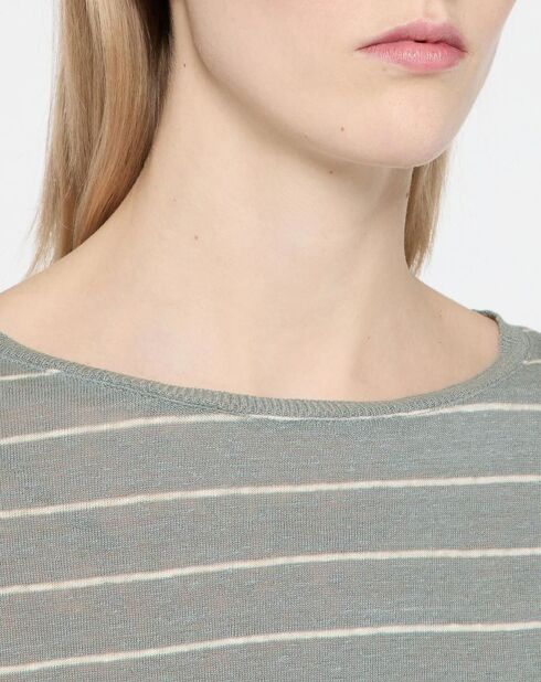 Blaues T-Shirt Cinthia aus 100% Leinen