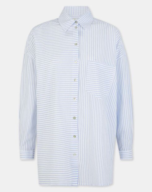 Camicia Sakura bianca/blu