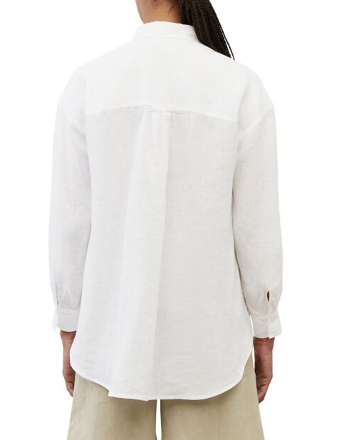 Chemise 100% Lin Drapé blanche