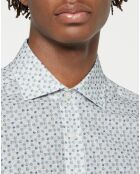 Chemise Slim Fit à imprimé mosaïque beige/vert