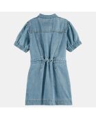 Robe en Jean courte en Toile de coton mélangé bleue