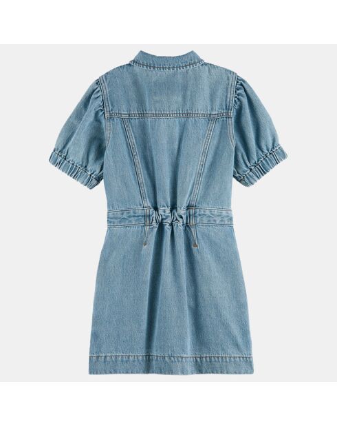 Robe en Jean courte en Toile de coton mélangé bleue