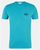 T-Shirt en Coton Organique manches courtes Logo Replay Heart bleu clair