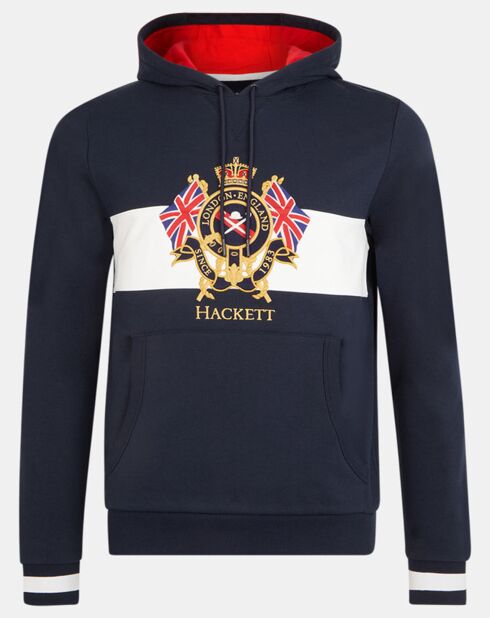 Sweat Hoodie Blason bleu marine