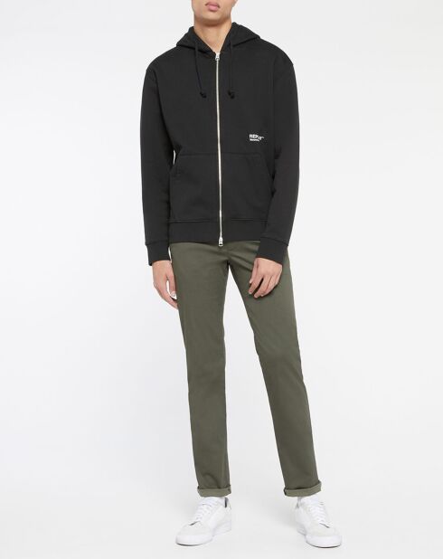 Sweat en Coton Organique Class Replay Zip noir