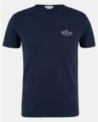 T-Shirt en Coton Organique manches courtes Logo Replay Heart bleu foncé