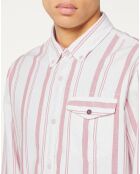 Chemise 100% Coton Bio Slim Fit à rayures rose/blanc