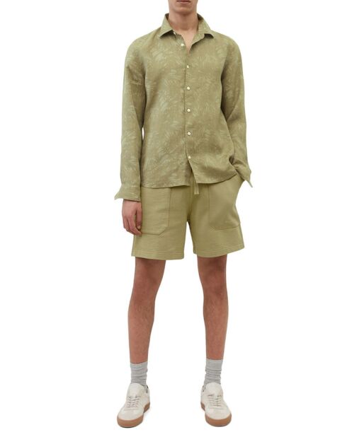 Chemise 100% Lin manches longues Sf kaki clair