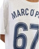 T-Shirt 100% Lin Print Mop 67 blanc/bleu