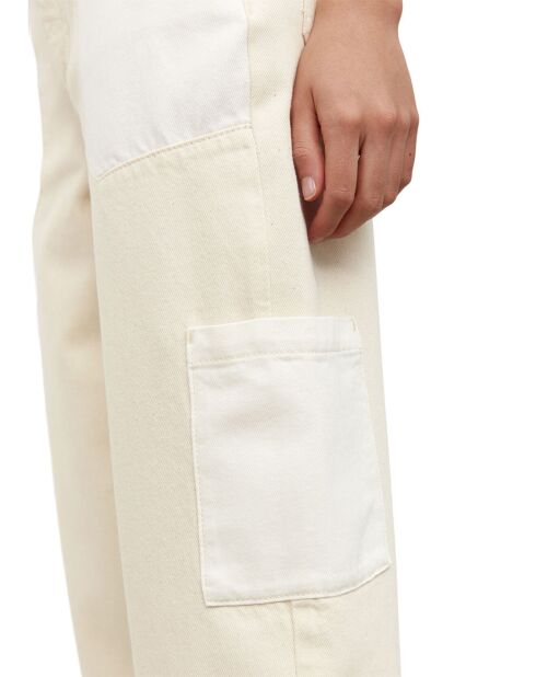 Jean Taille haute Oversize Patch blanc