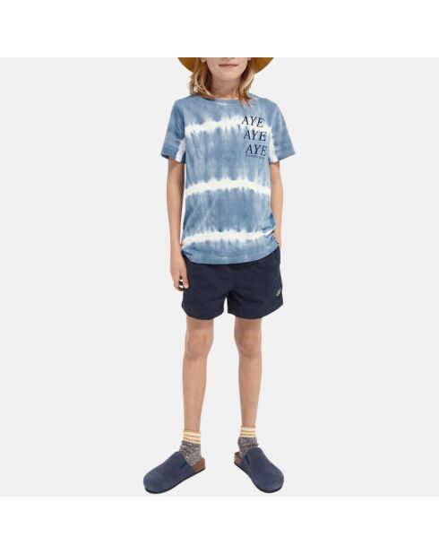 T-Shirt tie&die requin dos bleu clair