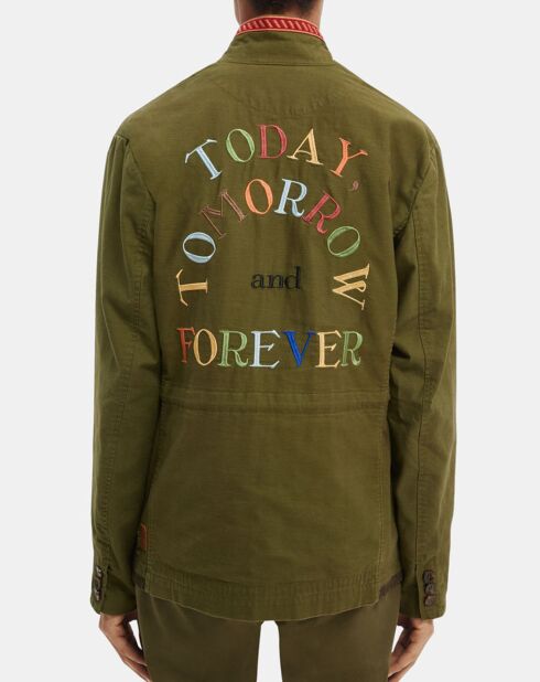 Veste Militaire brodée kaki