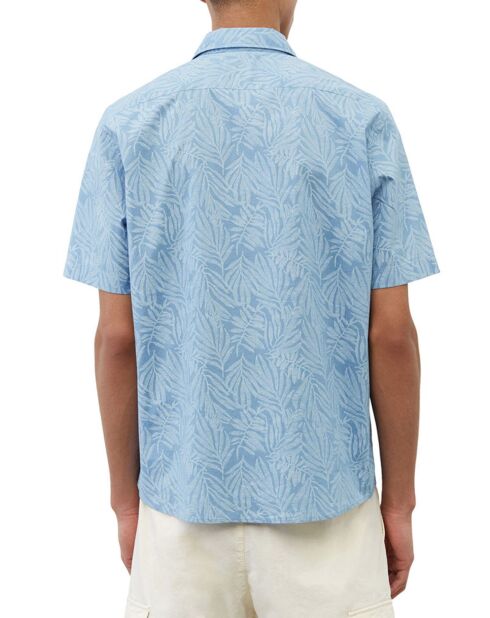 Chemise manches courtes coton biologique bleu ciel