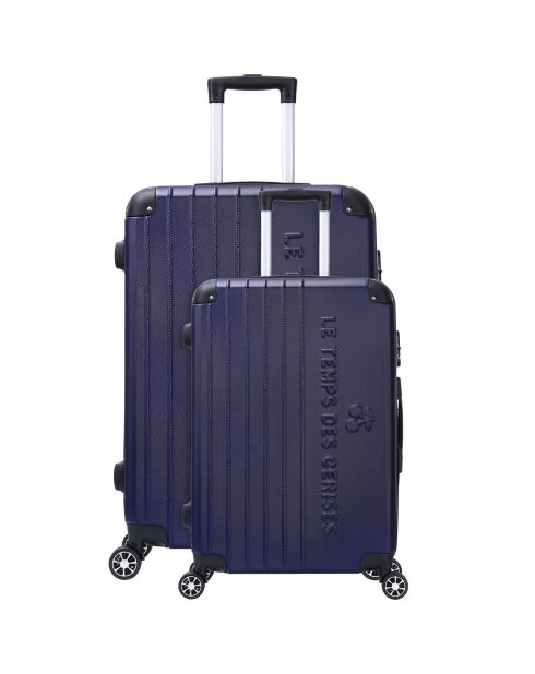 2 Valises  4 roues doubles Bari 60/70 cm bleu marine