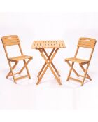 Ensemble table et chaises (3 pièces) en Bois naturel