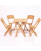 Ensemble table et chaises (5 pièces) en Bois naturel
