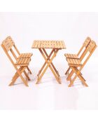 Ensemble table et chaises (5 pièces) en Bois naturel