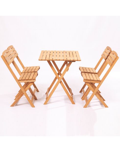Ensemble table et chaises (5 pièces) en Bois naturel