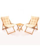 Salon de jardin 2 places en Bois naturel