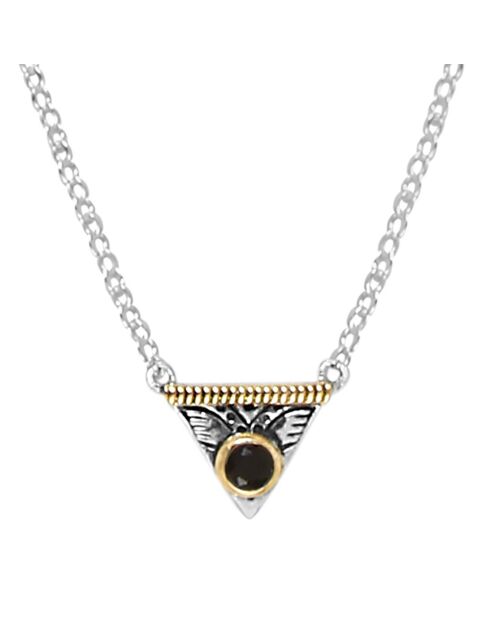Collier en Argent, Laiton & Onyx noir
