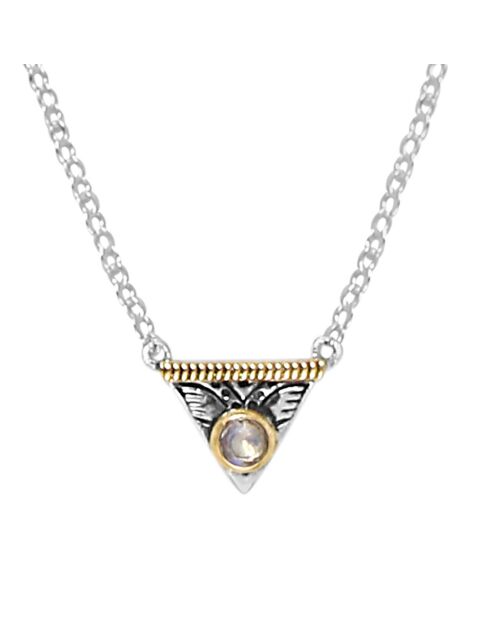 Collier en Argent, Laiton & Pierre de Lune