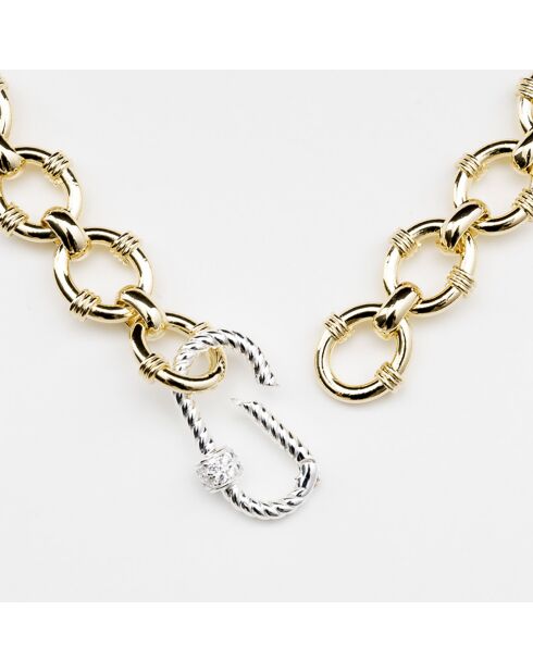 Halsketting van zilver, messing en zirkoniumoxide