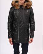 Manteau en Cuir Saint Tropez noir