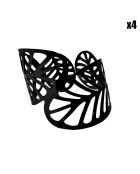 4 Ronds de serviette noirs - 5x4.2x4.4 cm