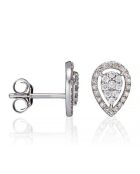 Oorbellen met fonkelende peer 0.21 ct witgouden diamanten