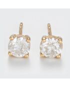 2 karaat geelgouden diamanten oorknopjes