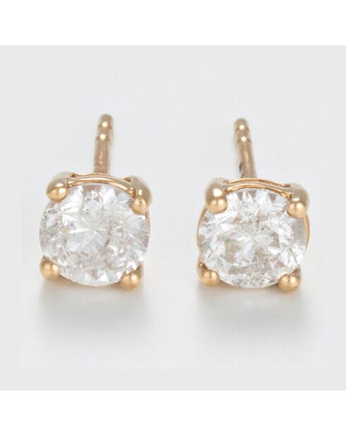 2 karaat geelgouden diamanten oorknopjes