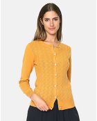 Cardigan Gina en Cachemire & Soie mélangés ocre