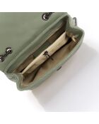 Wassergrüne Ava Schultertasche aus gestepptem Leder - 22x9x17 cm