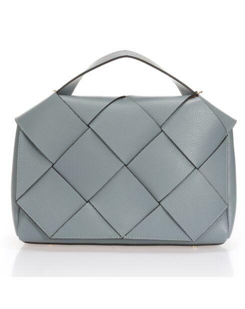 Enyo blauwgrijze leren handtas - 30x12x23 cm
