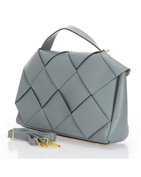 Enyo blauwgrijze leren handtas - 30x12x23 cm