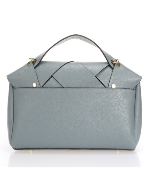 Enyo blauwgrijze leren handtas - 30x12x23 cm