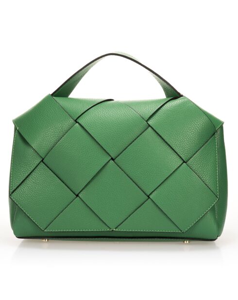 Bolso de mano Enyo de piel verde - 30x12x23 cm