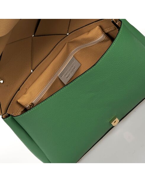 Bolso de mano Enyo de piel verde - 30x12x23 cm