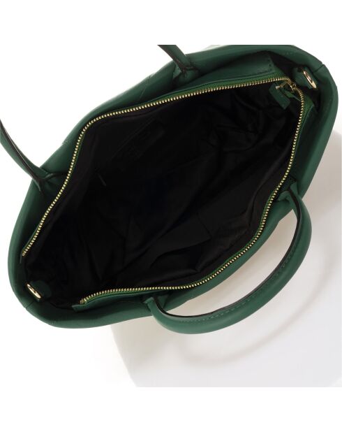 Gewatteerde leren draagtas in groene jade - 33x14x26 cm